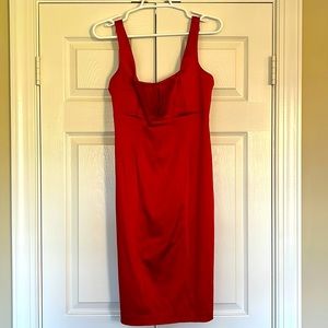 Calvin Klein Satin Red Dress, Size 4